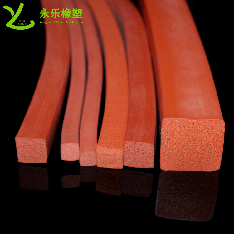 擠出硅膠密封條，耐高溫發(fā)泡硅膠條，阻燃硅膠發(fā)泡條