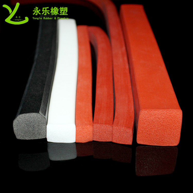 擠出防撞發(fā)泡硅膠條，阻燃發(fā)泡硅膠條，無(wú)氣味門(mén)窗發(fā)泡硅膠密封條