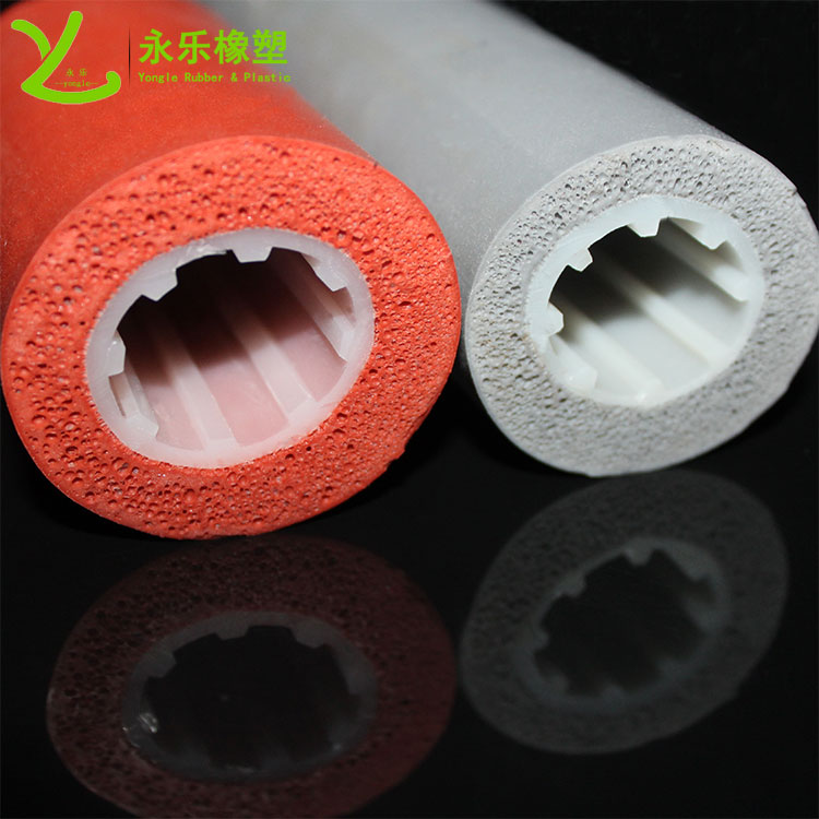 復合發(fā)泡硅膠管，耐高溫發(fā)泡硅膠管，保溫發(fā)泡硅膠管