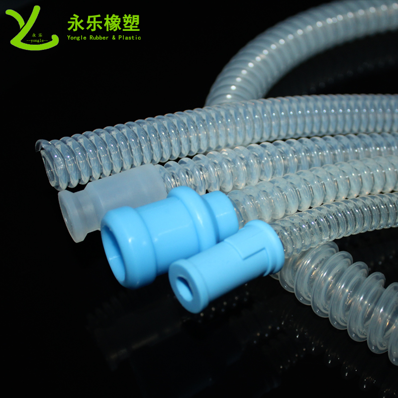 呼吸機(jī)硅膠波紋管，透明硅膠波紋管，擠出波紋硅膠管