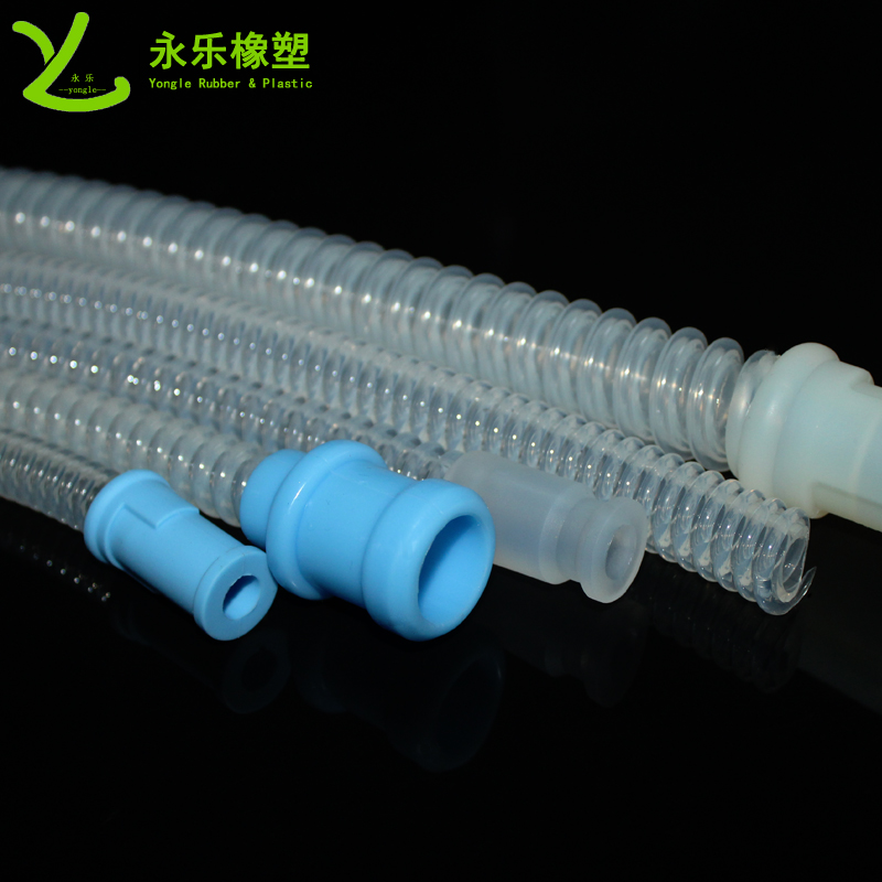 呼吸機(jī)硅膠波紋管，透明硅膠波紋管，擠出波紋硅膠管